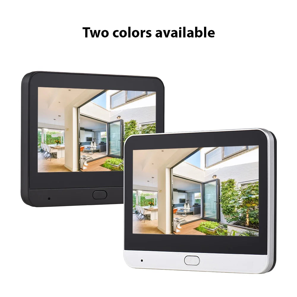 2.4G WiFi Video Doorbell for Apartment Peephole Camera 4.3-inch Display Tuya APP 1080P 120 Degree Visible Night Vision Peephole