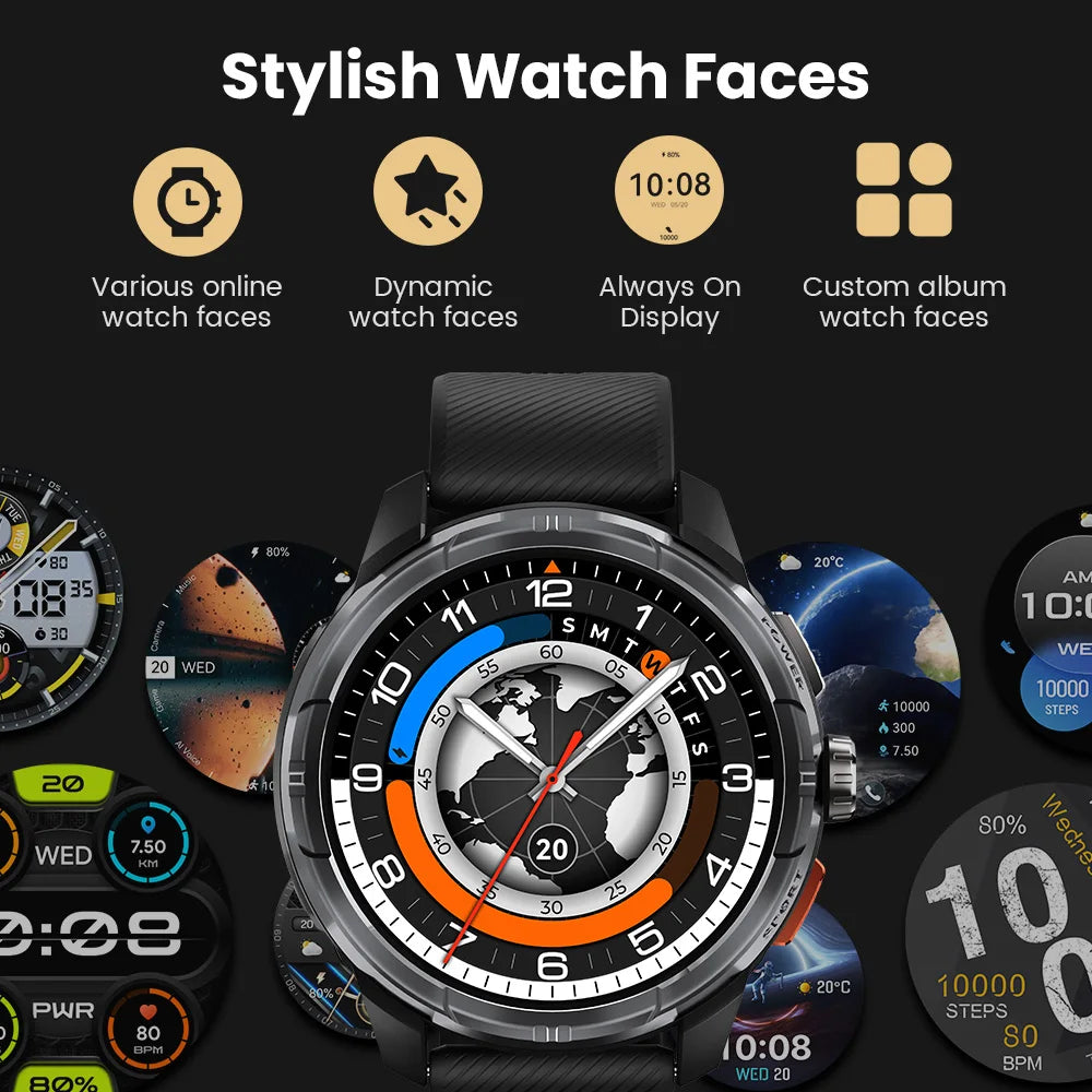 HAYLOU Solar Ultra GPS Smart Watch 1.6” AMOLED Display 60Hz Refresh Rate Bluetooth Calls 5ATM Water Resistance Sports Smartwatc
