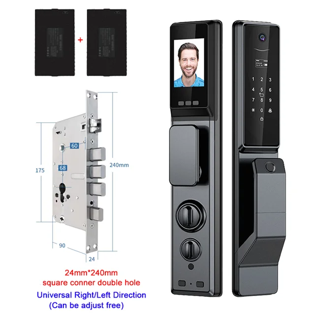 Waterproof Outdoor Smart Lock Wifi Alexa Tuya APP Aluminium Alloy Material Fingerprint Password Smart Door Lock With Camera