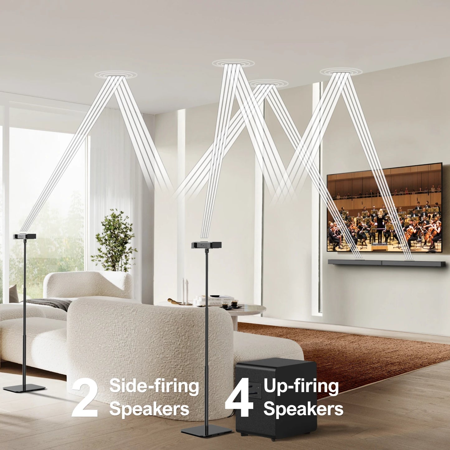 ULTIMEA 7.1.4 Sound Bar for TV with Dolby Atmos, 740W Surround Sound System with 8" Wireless Subwoofer, 2 Wireless Rear Speakers