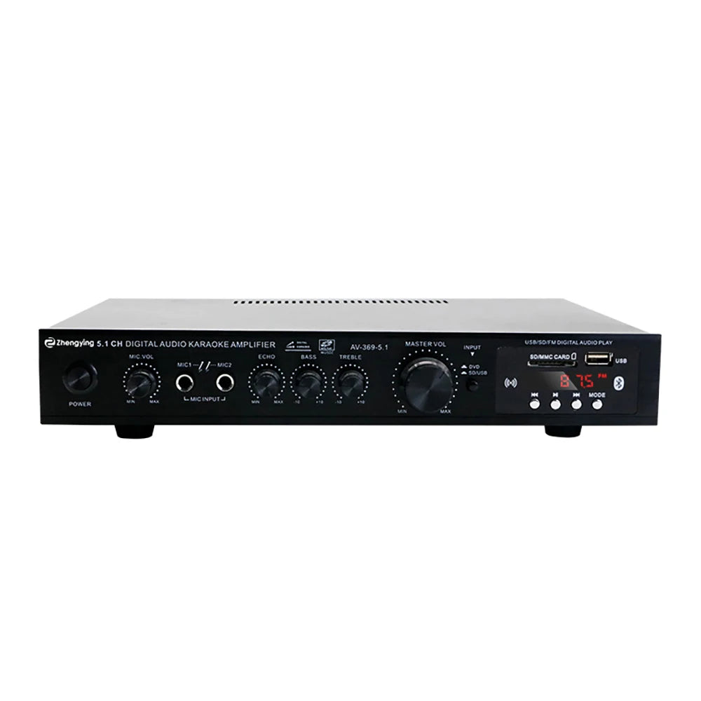 Bluetooth 5.1 Stereo Audio Amplifier Receiver 6 Channel Home Theater Audio Stereo System Components Home Amplifier FM Radio