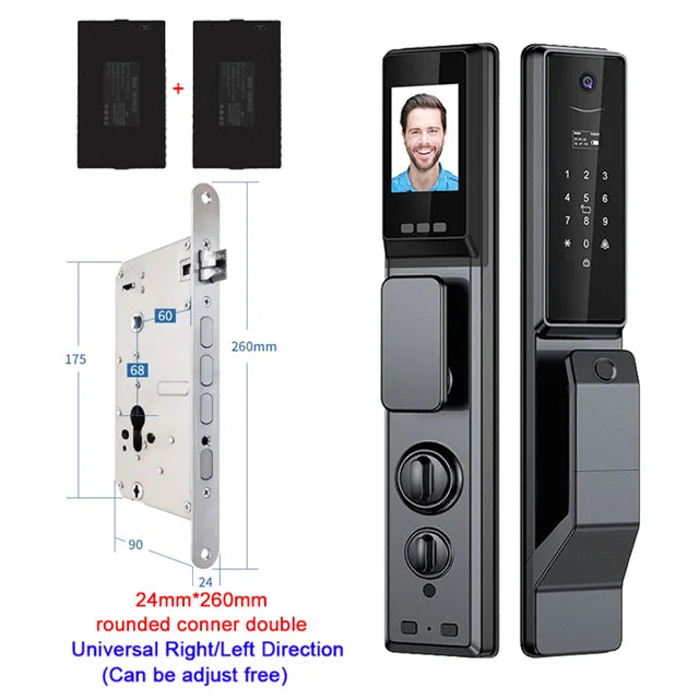 Waterproof Outdoor Smart Lock Wifi Alexa Tuya APP Aluminium Alloy Material Fingerprint Password Smart Door Lock With Camera