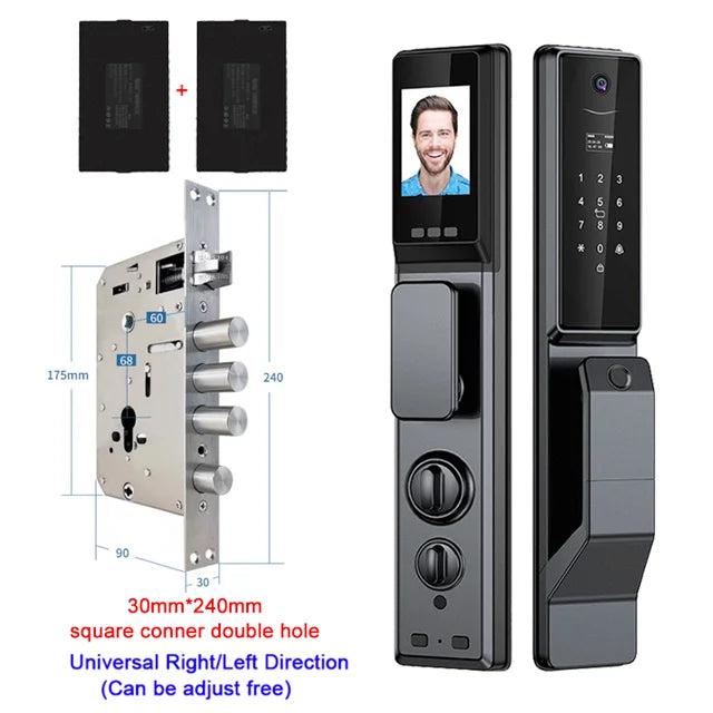 Waterproof Outdoor Smart Lock Wifi Alexa Tuya APP Aluminium Alloy Material Fingerprint Password Smart Door Lock With Camera