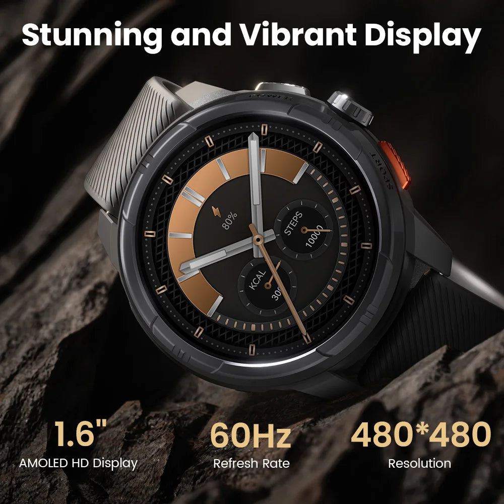 HAYLOU Solar Ultra GPS Smart Watch 1.6” AMOLED Display 60Hz Refresh Rate Bluetooth Calls 5ATM Water Resistance Sports Smartwatc