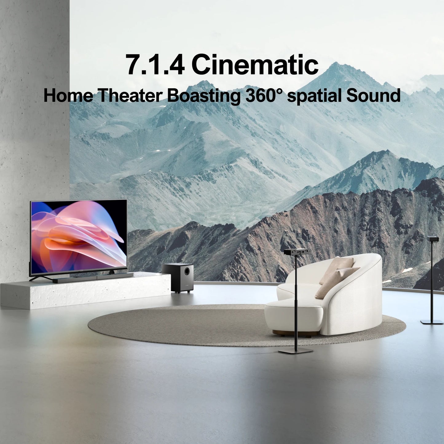 ULTIMEA 7.1.4 Sound Bar for TV with Dolby Atmos, 740W Surround Sound System with 8" Wireless Subwoofer, 2 Wireless Rear Speakers