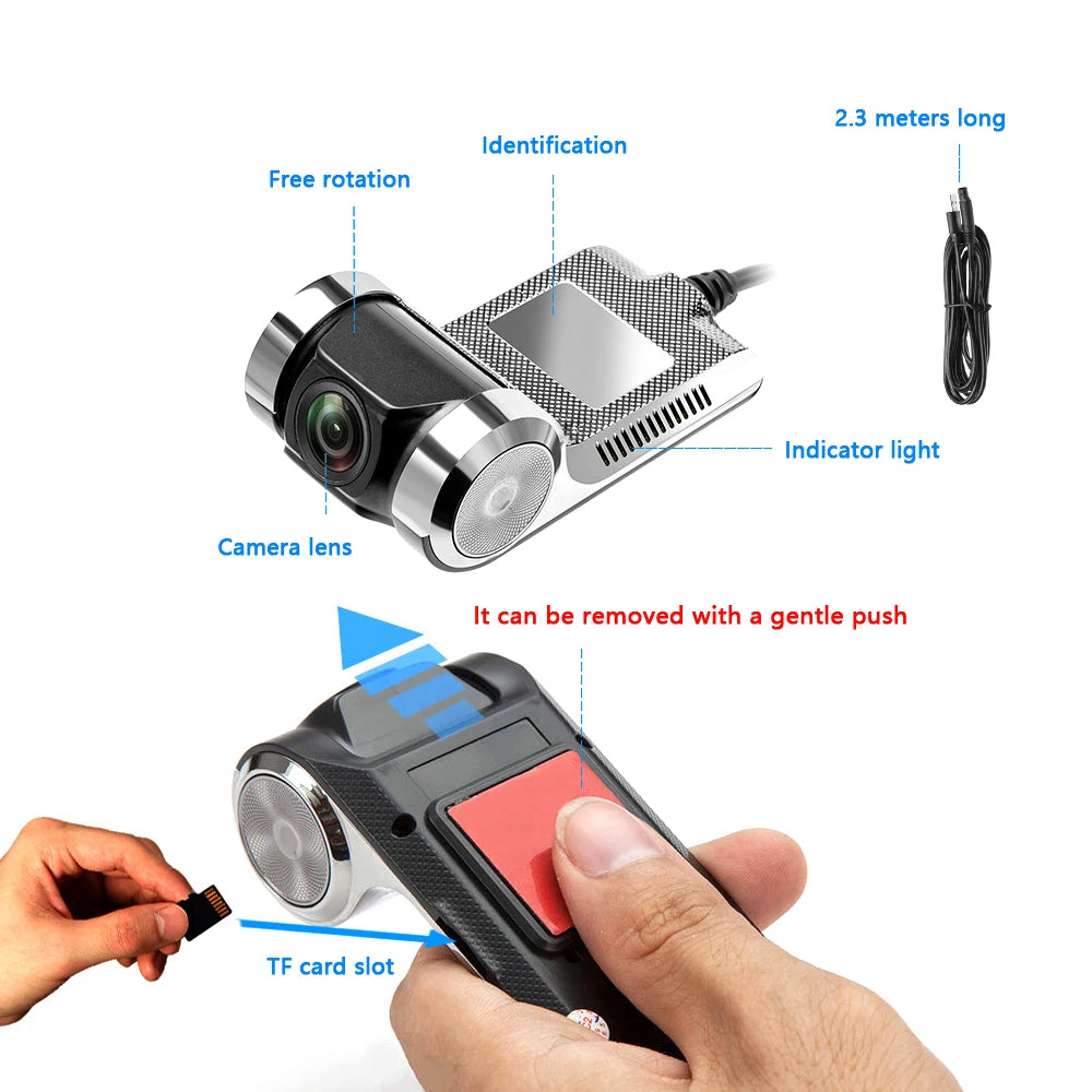 Podofo ADAS Dash Cam Dvr Dash Camera Car DVR HD Dashcam android dvr Car recorder dash cam Night Version HD 720P Auto Recorder