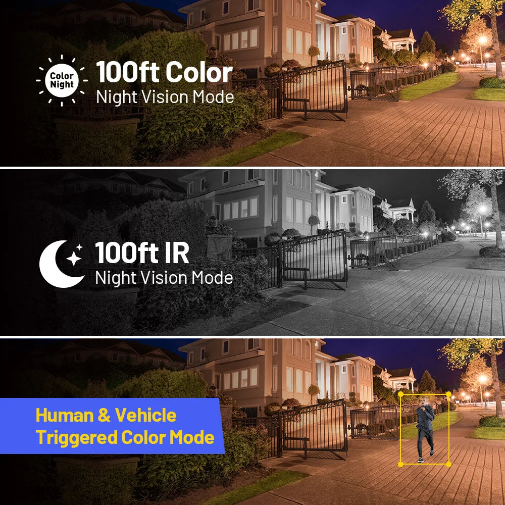 ANNKE 12MP Dual Light Smart Video Surveillance Kit 2/4PCS POE Camera 12MP NVR Smart Home Camera 8CH NVR Outdoor Built-in mic