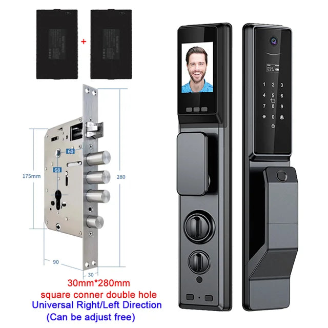 Waterproof Outdoor Smart Lock Wifi Alexa Tuya APP Aluminium Alloy Material Fingerprint Password Smart Door Lock With Camera