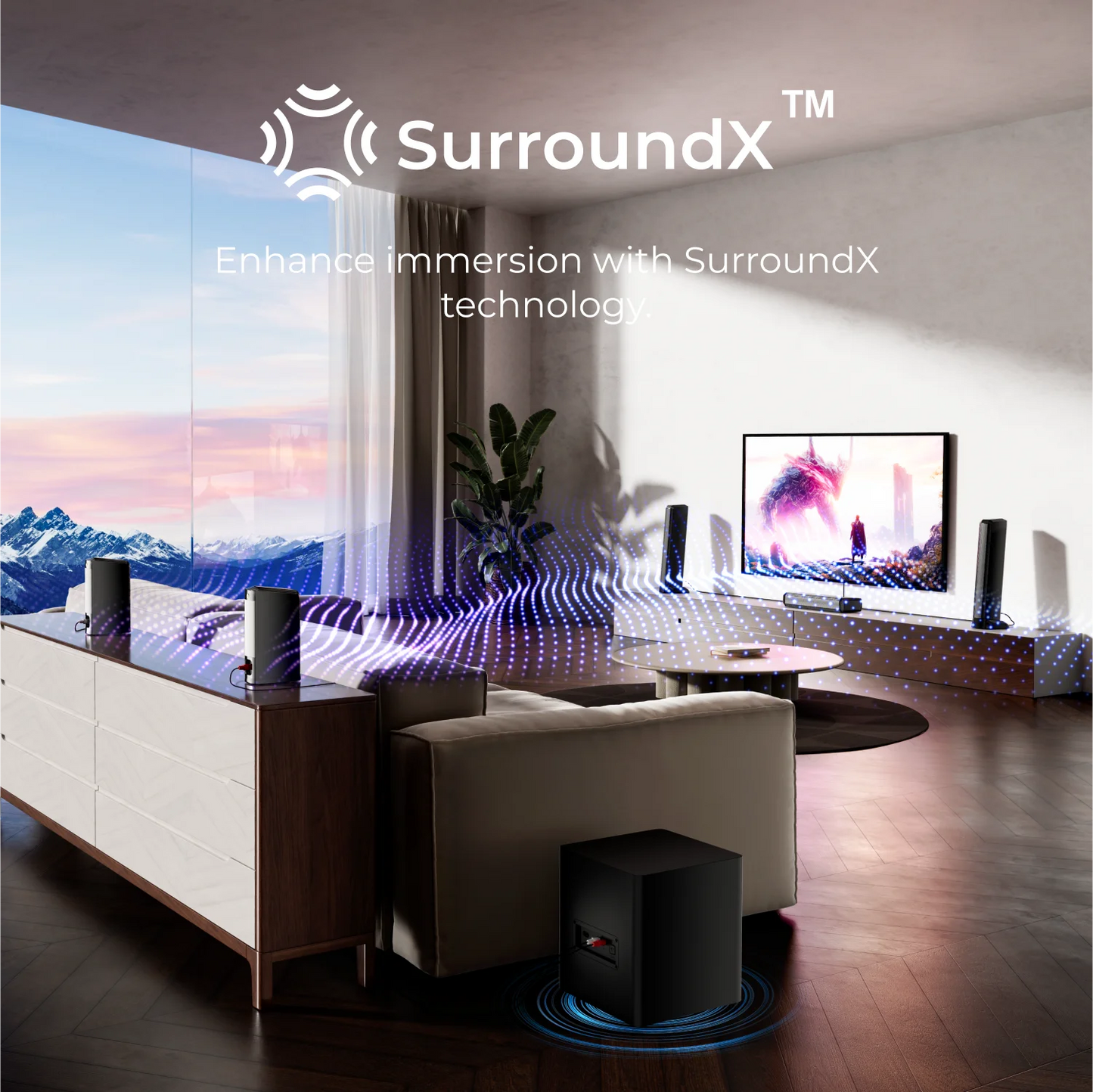 ULTIMEA 7.1 Surround Sound Bar with 2 Surround Speakers & 6.5" Subwoofer, Surround Sound System for TV with RGB, APP Control