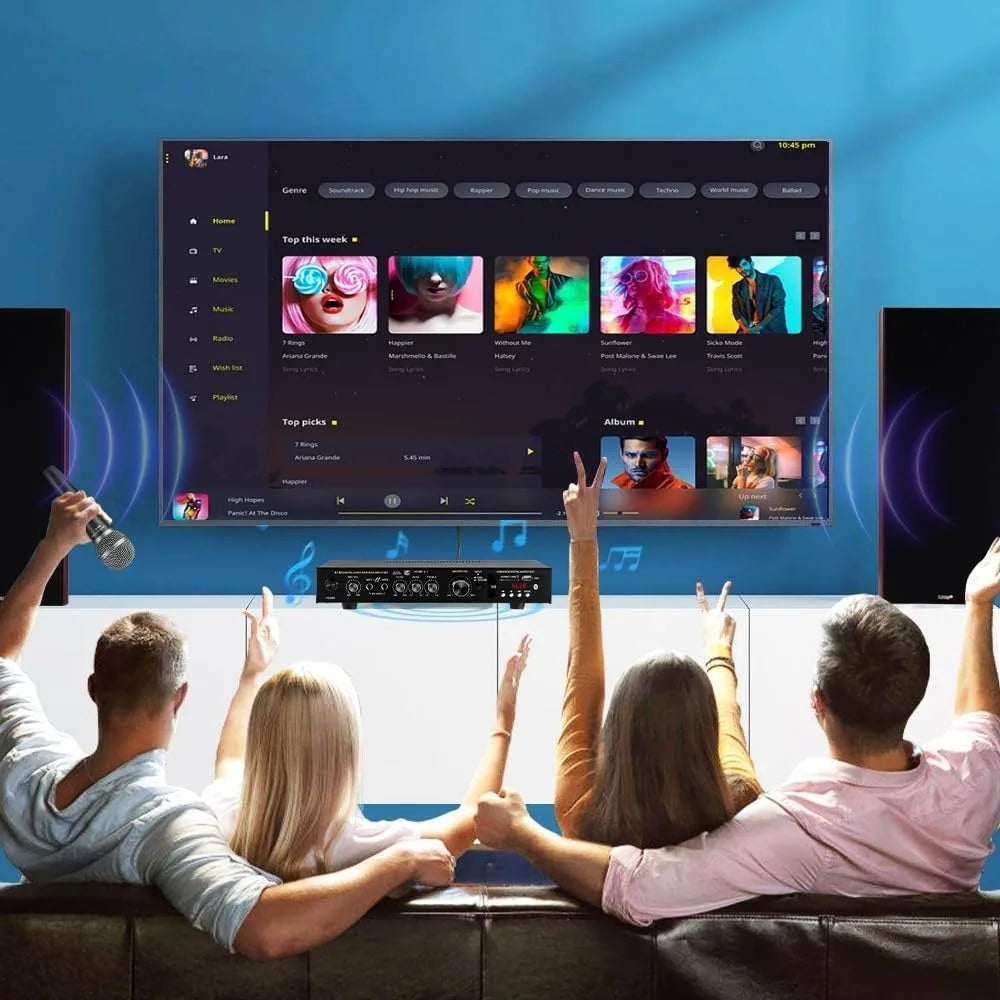Bluetooth 5.1 Stereo Audio Amplifier Receiver 6 Channel Home Theater Audio Stereo System Components Home Amplifier FM Radio