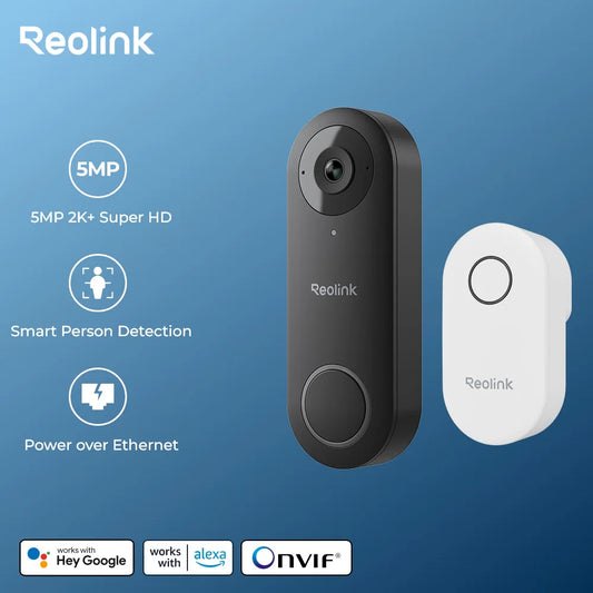 Reolink 2K+ Video Doorbell Smart Home Video Intercom Human Detection Support Alexa Door bell with Chime WiFi or PoE Options