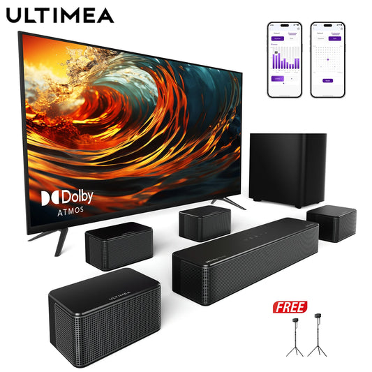 ULTIMEA 7.1ch Dolby Atmos Soundbar for TV, Home Theater Surround Bluetooth Speakers with Wireless Subwoofer, Smart APP Control